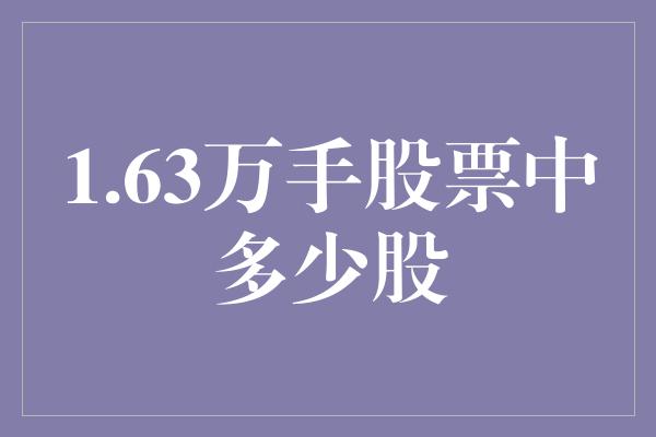 1.63万手股票中多少股