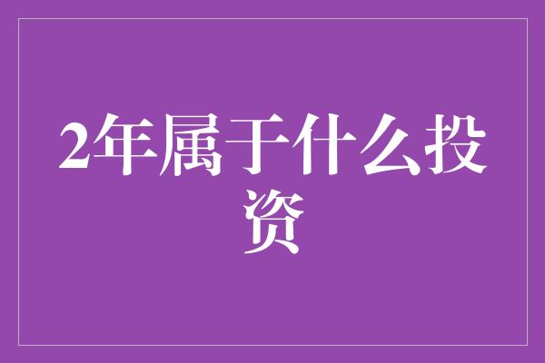 2年属于什么投资