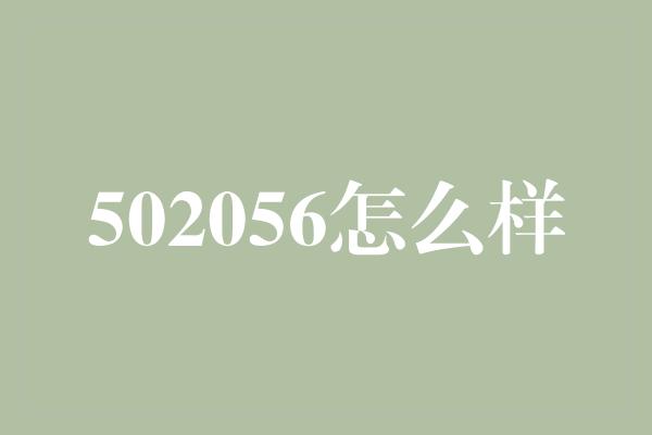 502056怎么样