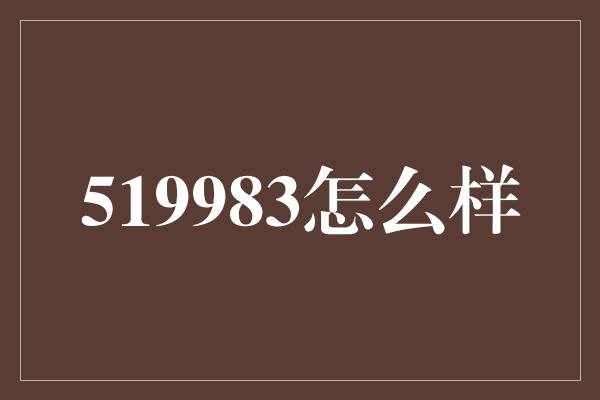 519983怎么样