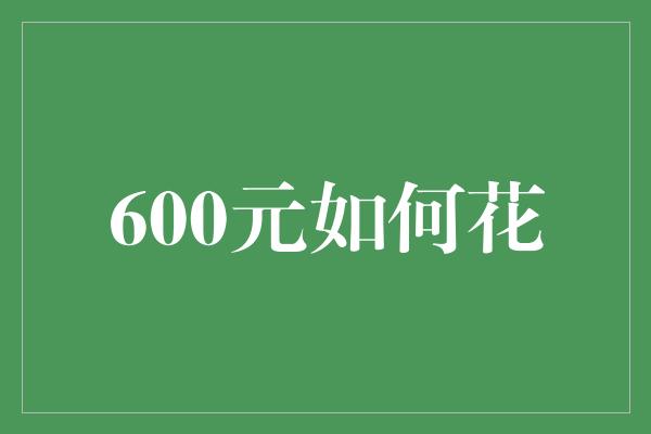 600元如何花