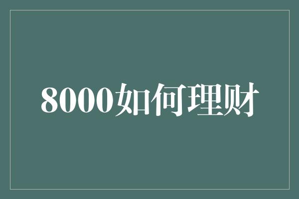 8000如何理财