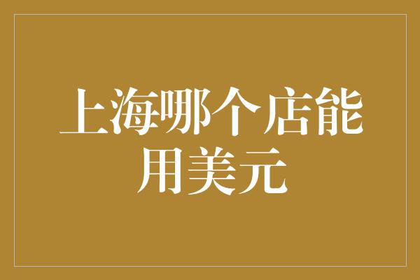 上海哪个店能用美元