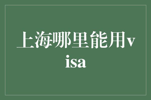 上海哪里能用visa