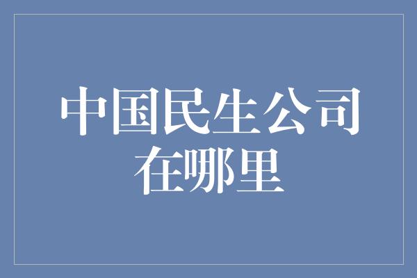 中国民生公司在哪里