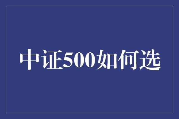 中证500如何选