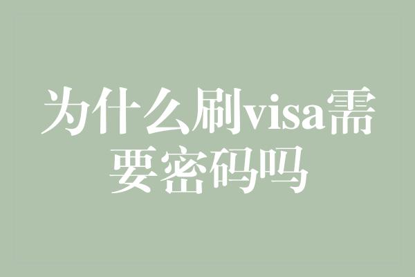 为什么刷visa需要密码吗