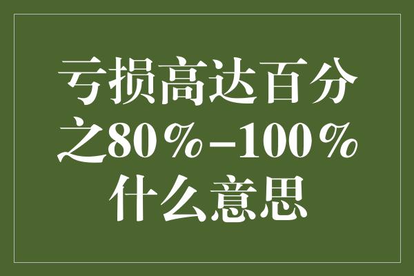 亏损高达百分之80%-100%什么意思