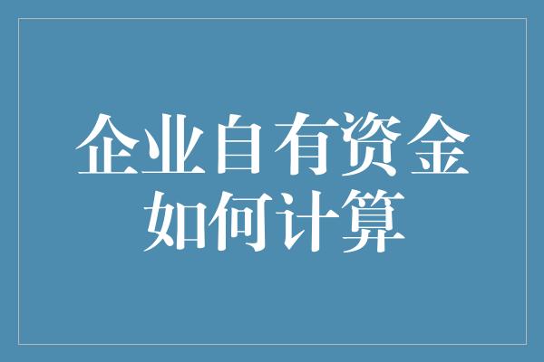 企业自有资金如何计算