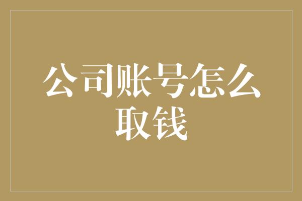 公司账号怎么取钱