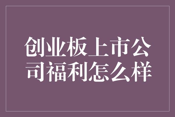 创业板上市公司福利怎么样