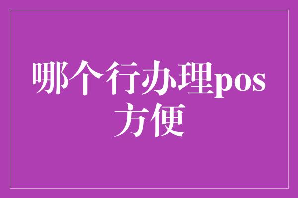 哪个行办理pos方便