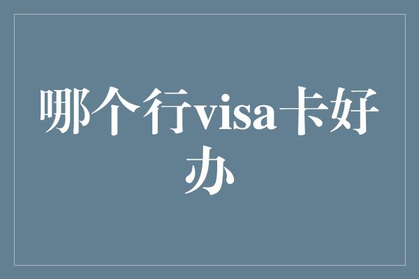 哪个行visa卡好办