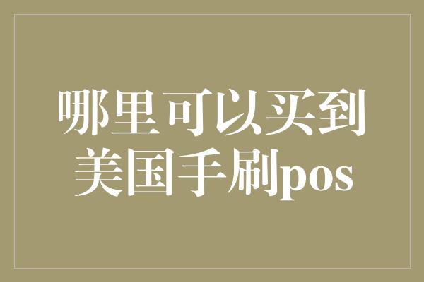 哪里可以买到美国手刷pos