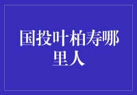 国投叶柏寿的故乡情结与企业精神