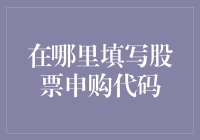 在哪里填写股票申购代码？这可比填高考志愿还难啊！