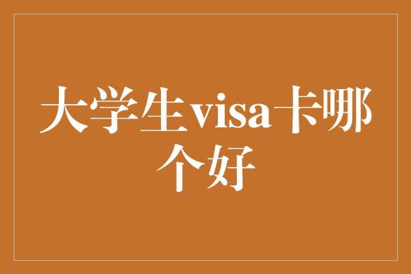 大学生visa卡哪个好