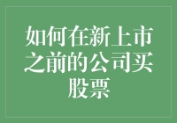 新股申购策略：在公司上市前购买股票的智慧选择