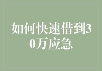 如何在面临紧急情况时快速借到30万应急