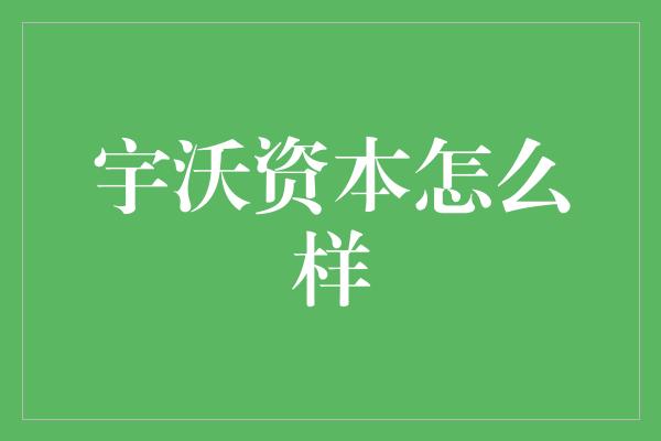 宇沃资本怎么样