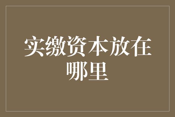 实缴资本放在哪里