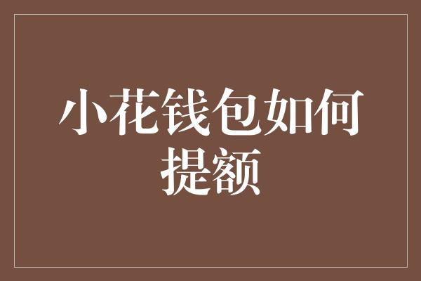 小花钱包如何提额