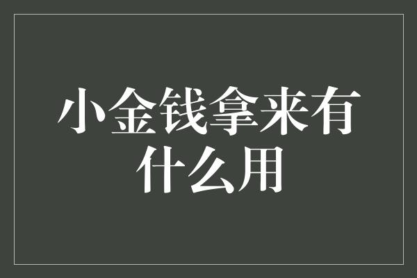 小金钱拿来有什么用