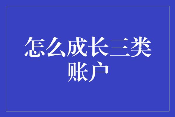 怎么成长三类账户