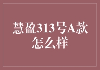 慧盈313号A款？那是什么玩意儿！