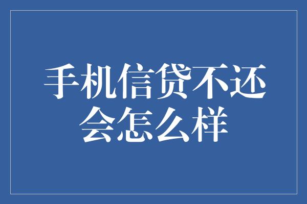 手机信贷不还会怎么样