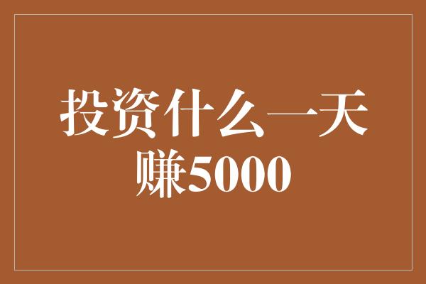 投资什么一天赚5000