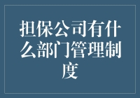 担保公司部门管理制度：构建稳健运营的基石