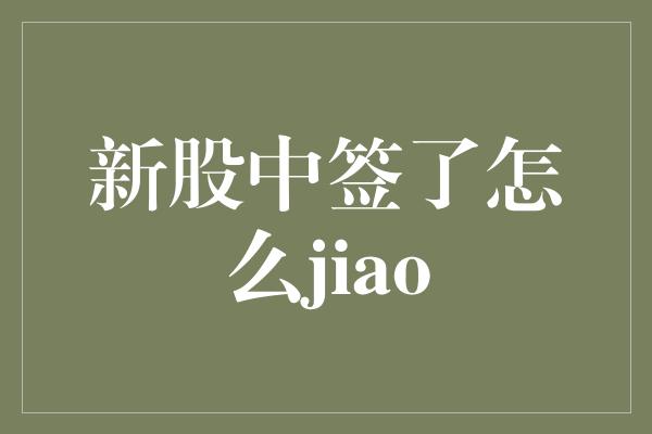 新股中签了怎么jiao