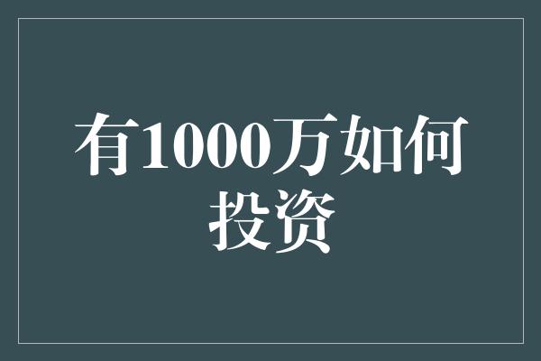 有1000万如何投资