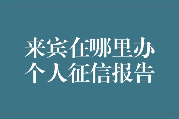 来宾在哪里办个人征信报告