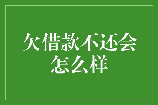 欠借款不还会怎么样