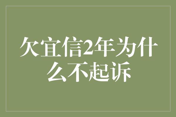 欠宜信2年为什么不起诉