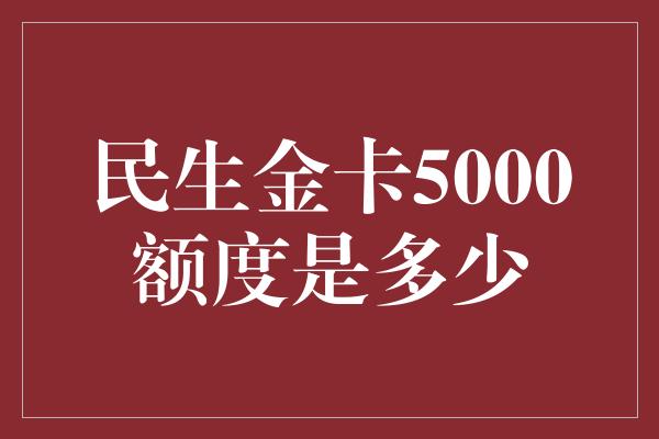 民生金卡5000额度是多少