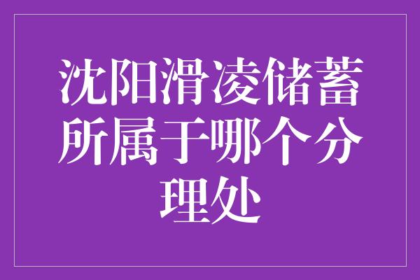 沈阳滑凌储蓄所属于哪个分理处