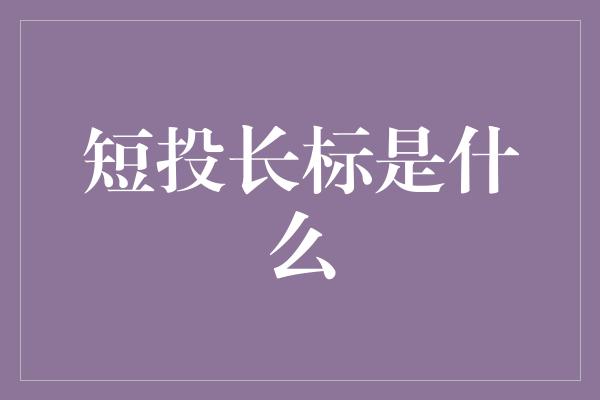 短投长标是什么