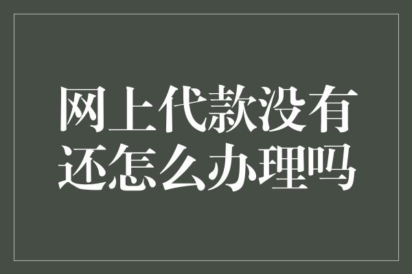 网上代款没有还怎么办理吗