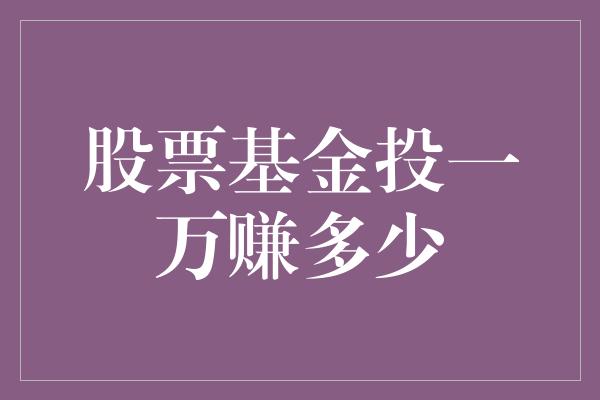 股票基金投一万赚多少