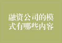 融资公司的模式：深入解析