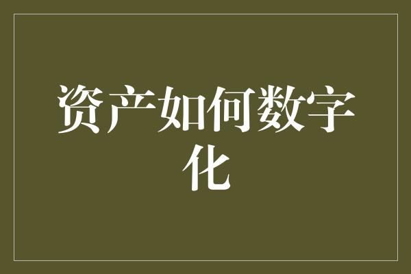 资产如何数字化