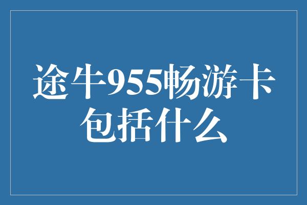 途牛955畅游卡包括什么