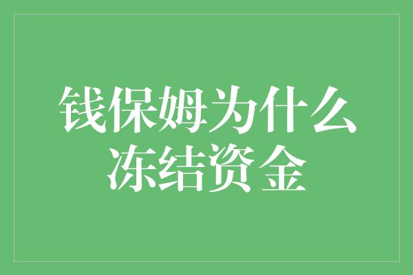 钱保姆为什么冻结资金