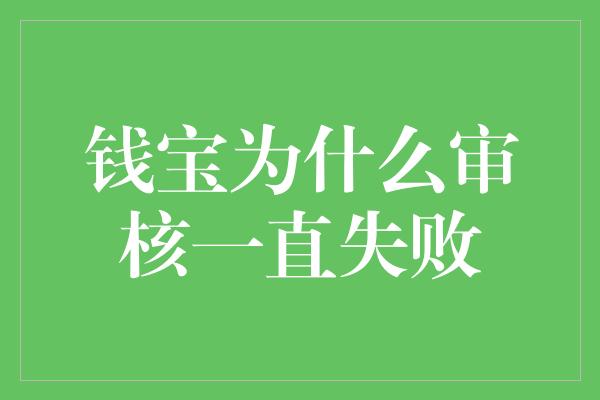 钱宝为什么审核一直失败