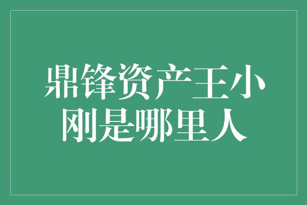 鼎锋资产王小刚是哪里人