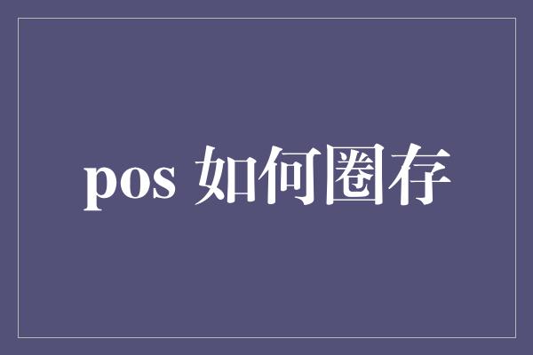 pos 如何圈存