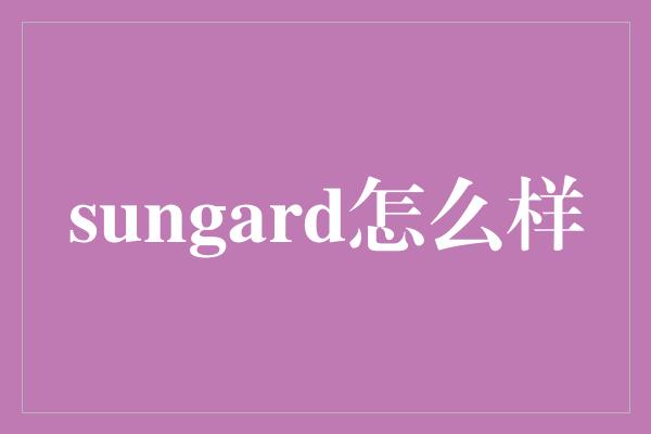 sungard怎么样